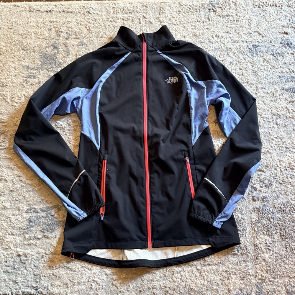 The North Face Flight Series Womens Medium Jacket Black Blue Running Windbreaker